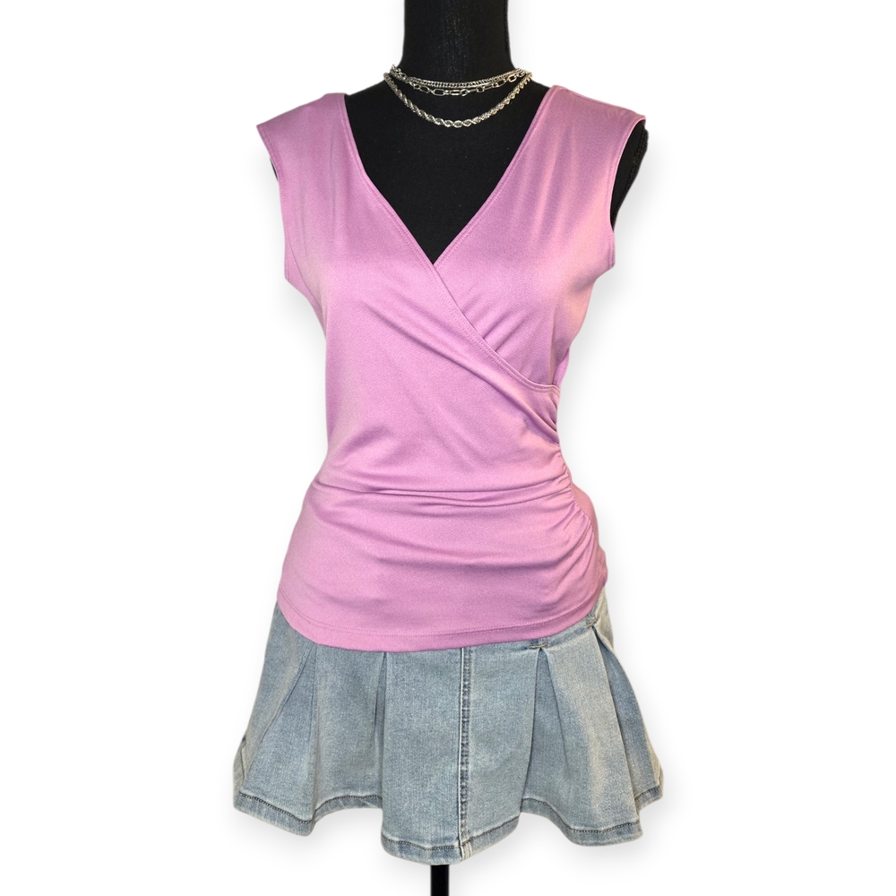 💜🩷Y2k Elegant Mauve/Lilac Sleeveless Top 💜🩷